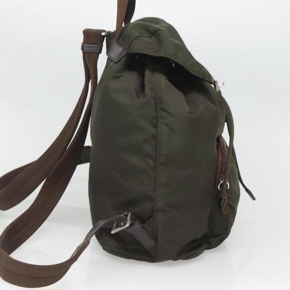 PRADA Backpack Nylon Khaki Silver - Picture 4 of 13